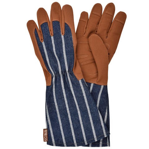 Sophie Conran Gauntlet Gloves, Ticking — Burgon & Ball — Petalby