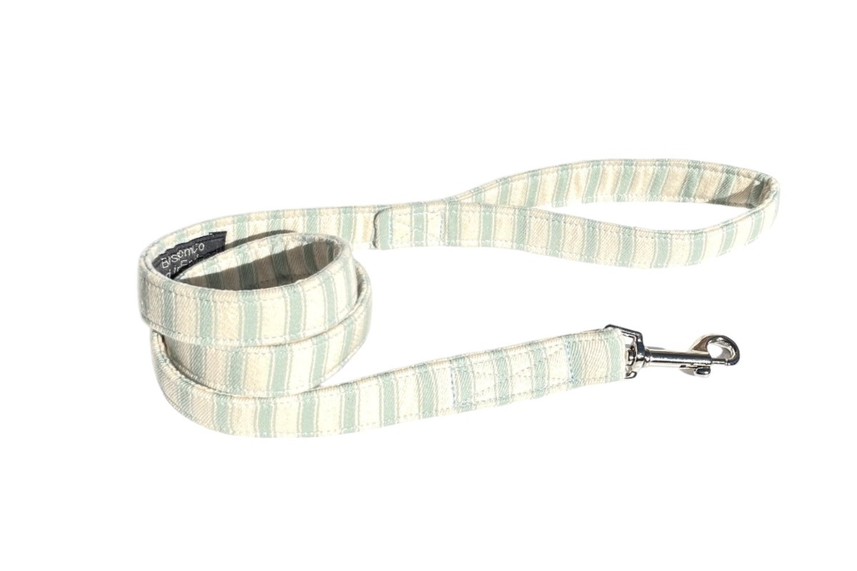 Hartland Pale Green Ticking Dog Lead — BlossomCo — Petalby