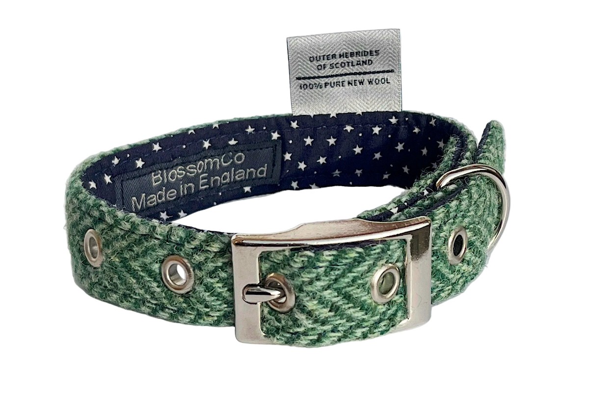 Scotasay Green Herringbone Dog Collar — BlossomCo — Petalby