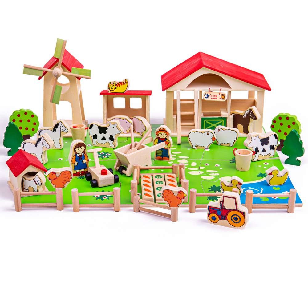 Play Farm, 48 Pieces — Bigjigs Toys — Petalby
