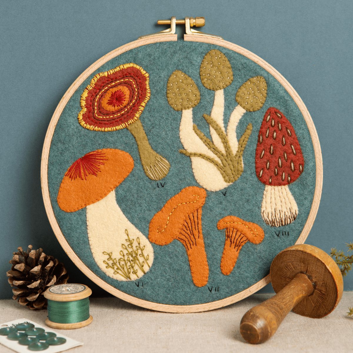 Fungi Felt Appliqué Hoop Kit — Corinne Lapierre — Petalby