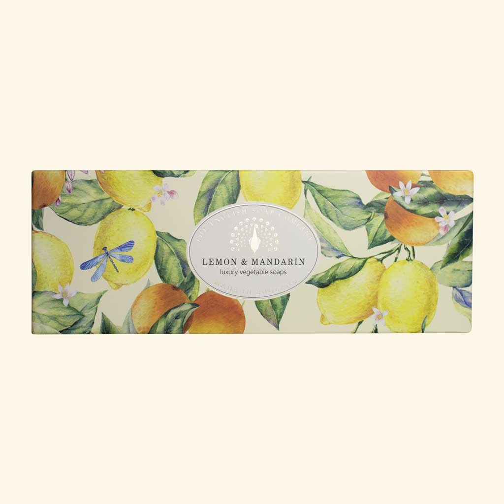 Heritage Lemon and Mandarin Triple Soap Gift Box, 3 x 100g — The English Soap Company — Petalby