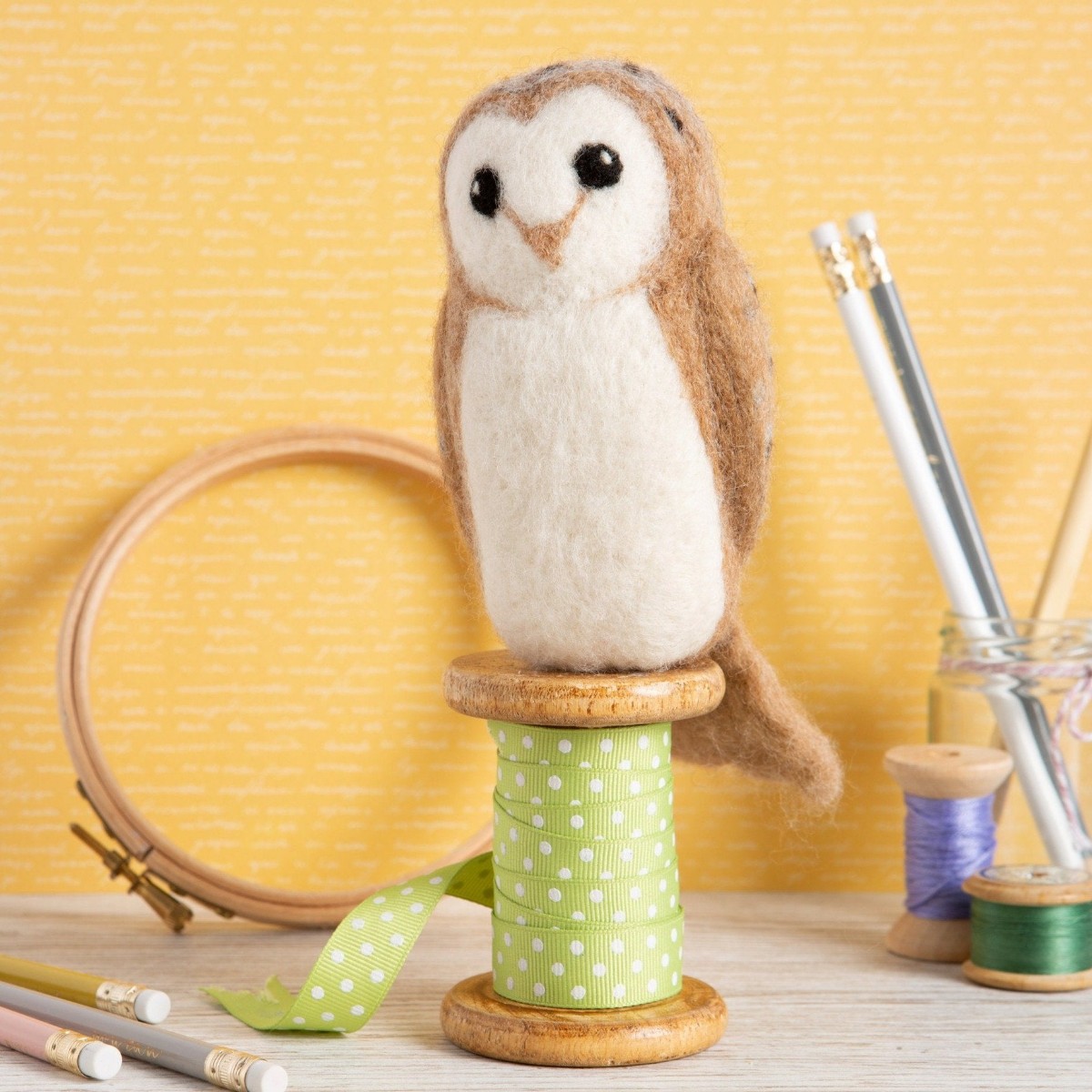 Barn Owl Needle Felting Kit — Hawthorn Handmade — Petalby