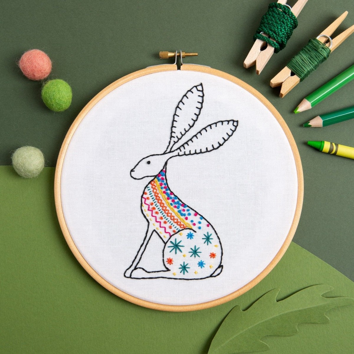 Hare Embroidery Kit — Hawthorn Handmade — Petalby