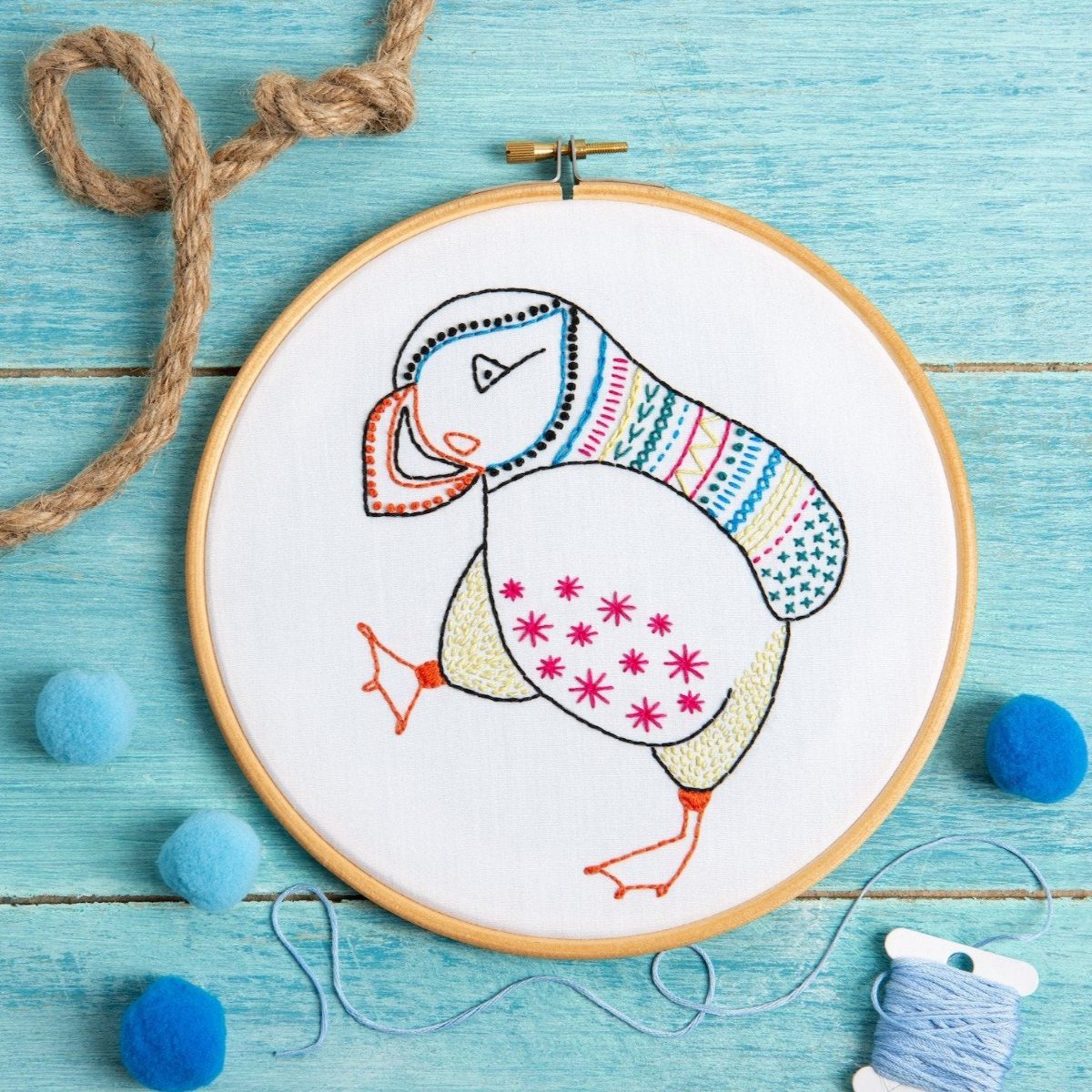 Puffin Embroidery Kit — Hawthorn Handmade — Petalby