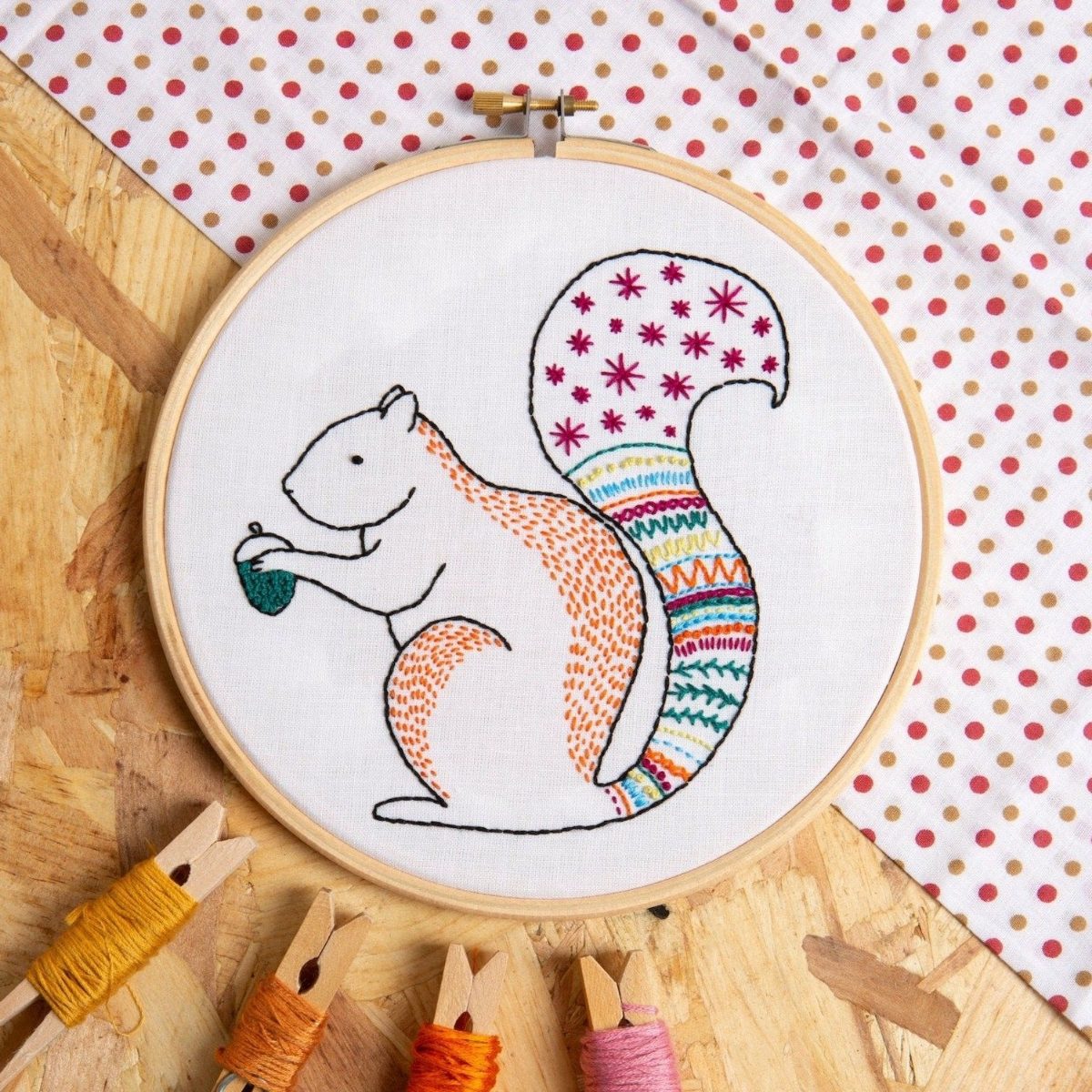 Squirrel Embroidery Kit — Hawthorn Handmade — Petalby