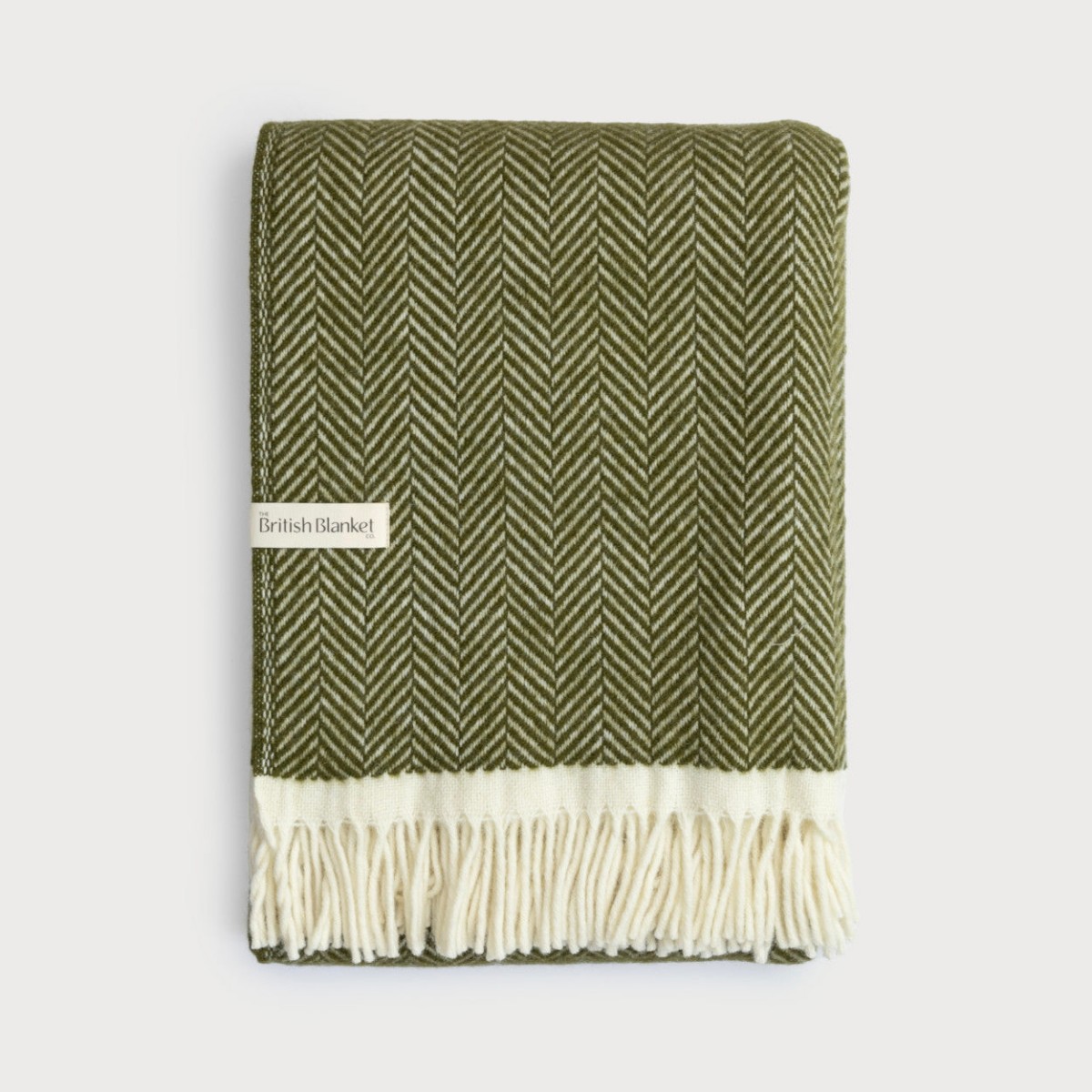 Clifton Herringbone Wool Blanket, Blaise — The British Blanket Company — Petalby