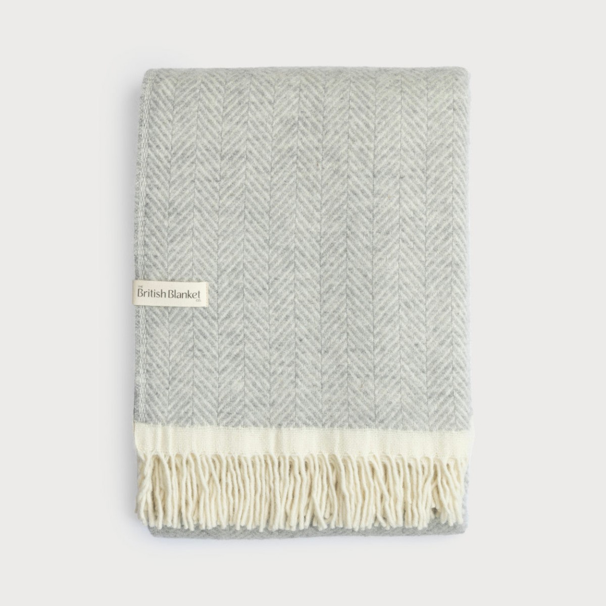 Clifton Herringbone Wool Blanket, Blanquette — The British Blanket Company — Petalby