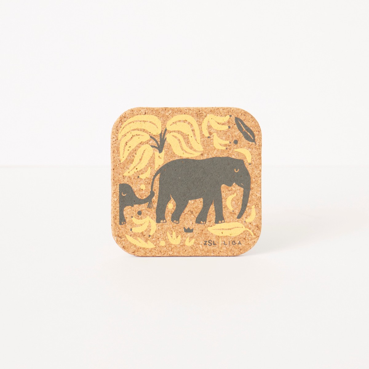 Cork Coasters, Elephants and Bananas, set of four — LIGA — Petalby