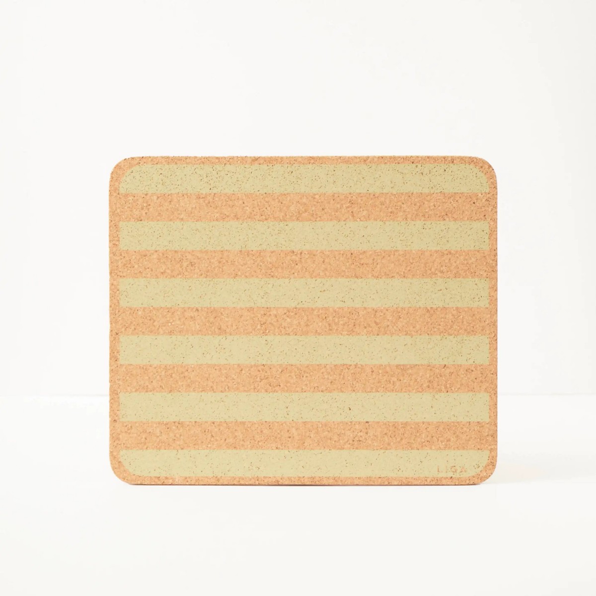 Cork Placemats, Candy Stripe Olive, set of four — LIGA — Petalby