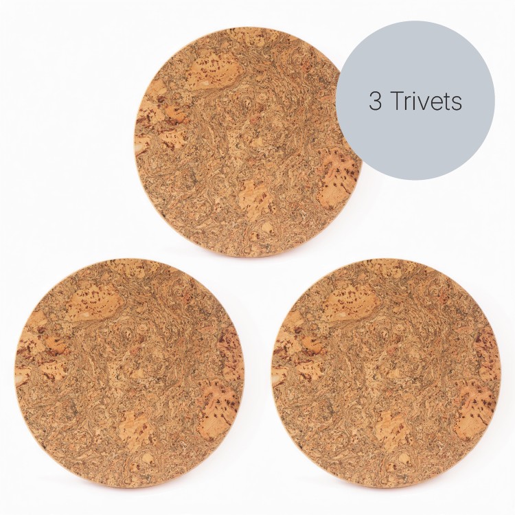Natural Cork Trivets, set of three — LIGA — Petalby