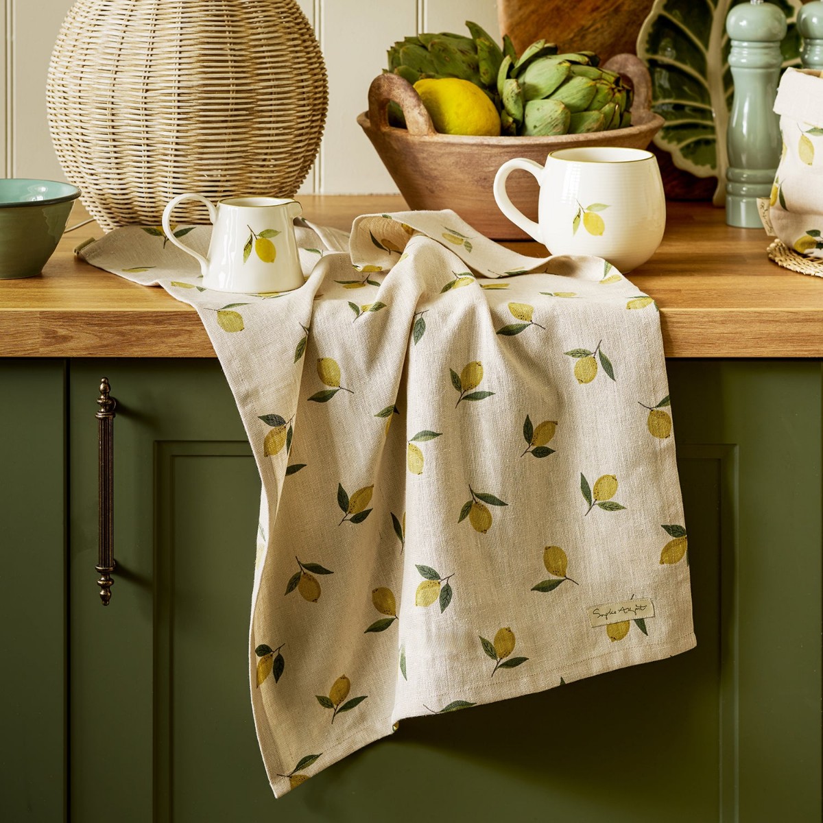 Lemons Linen Tea Towel — Sophie Allport — Petalby
