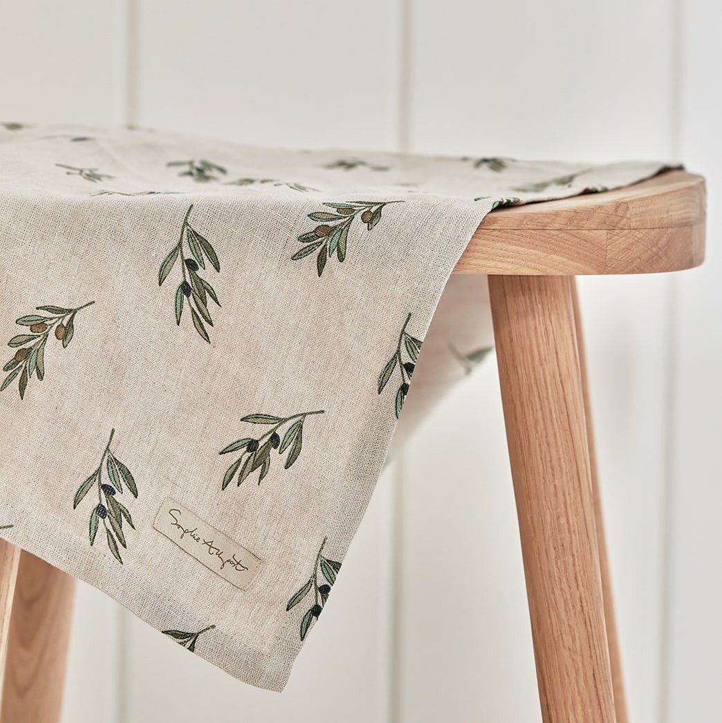 Olive Linen Tea Towel — Sophie Allport — Petalby