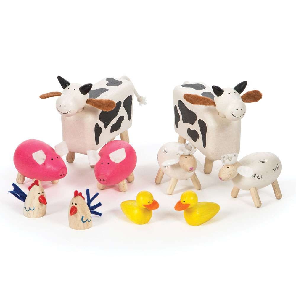Wooden Farm Animals, Set of Ten — Tidlo — Petalby